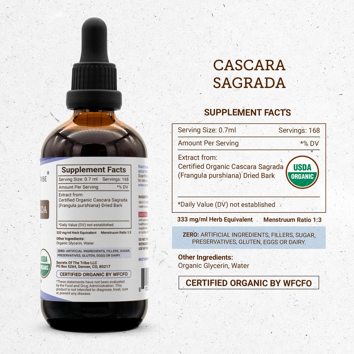 Secrets of the Tribe Cascara Sagrada Tincture Alcohol-Free Liquid