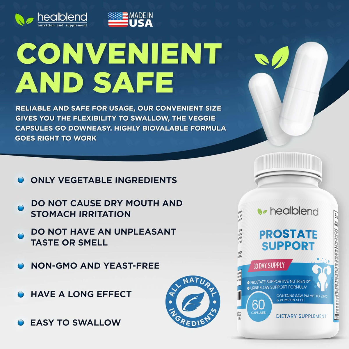 Healblend Prostate Formula Supplement for Men - 60 Capsules - image 7
