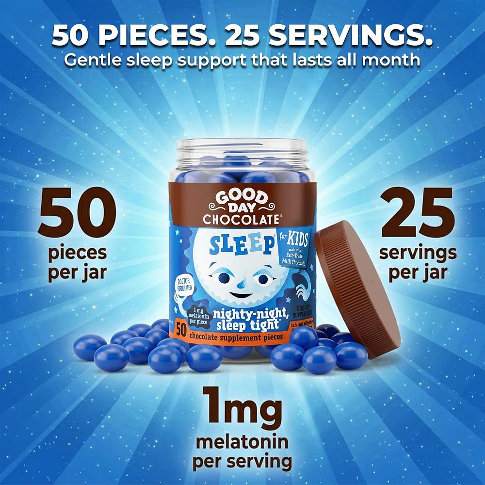 Good Day Chocolate Melatonin for Kids - Fair Trade Non-GMO Milk
