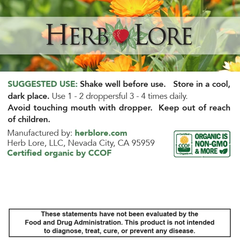 Herb Lore Organic Mullein Tincture - Mullein Drops for Lungs - Liquid