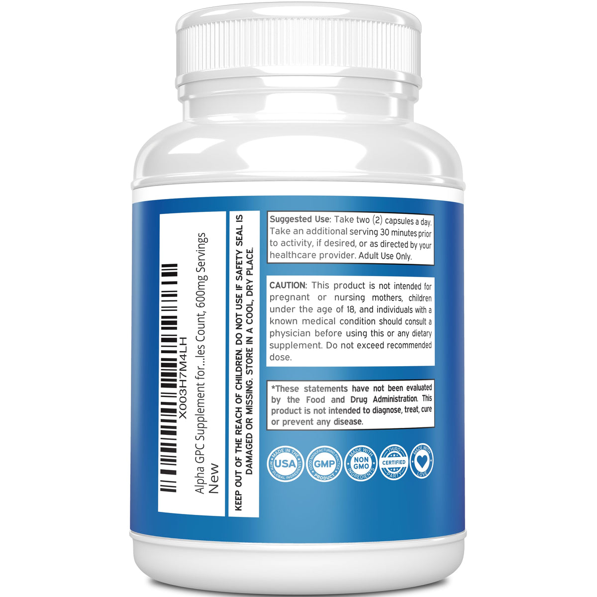Dorado Nutrition Alpha GPC Choline 600mg - 120 Capsules - image 3