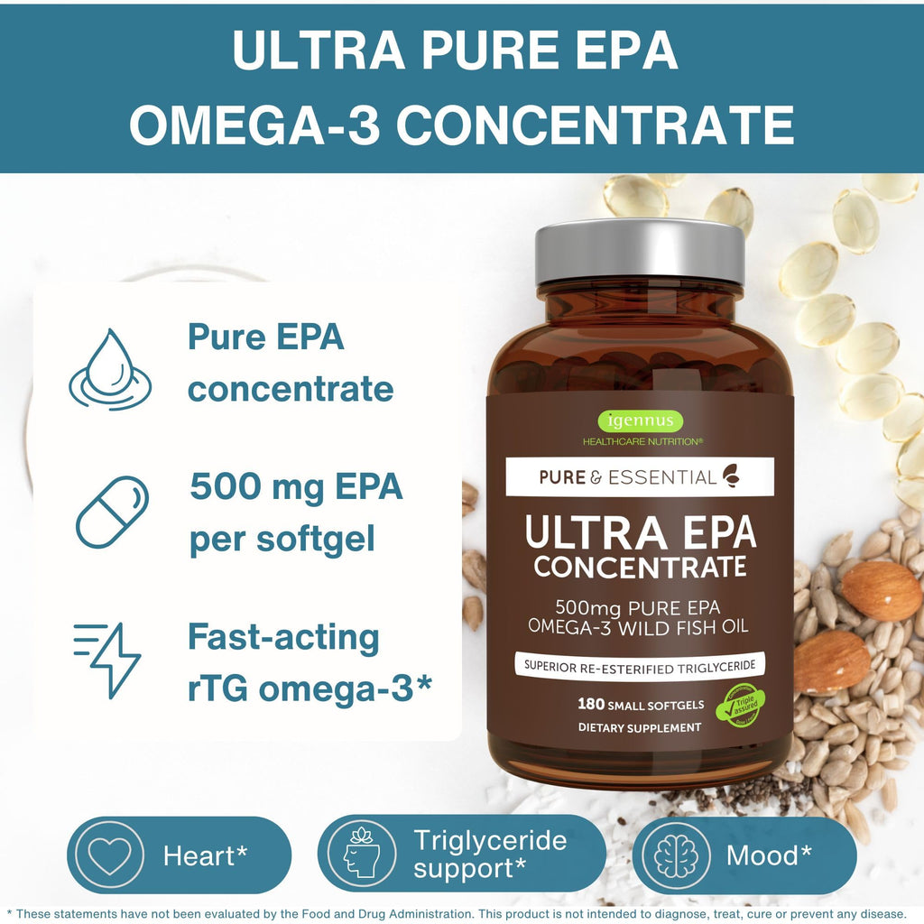 Igennus Ultra EPA Omega 3 500mg DHA-Free - 180 Softgels - image 2