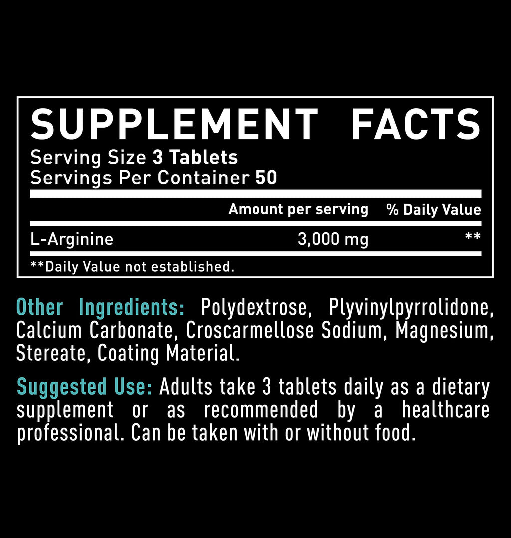 Zeal Naturals L-Arginine 3000mg Supplement - 150 Tablets - image 2