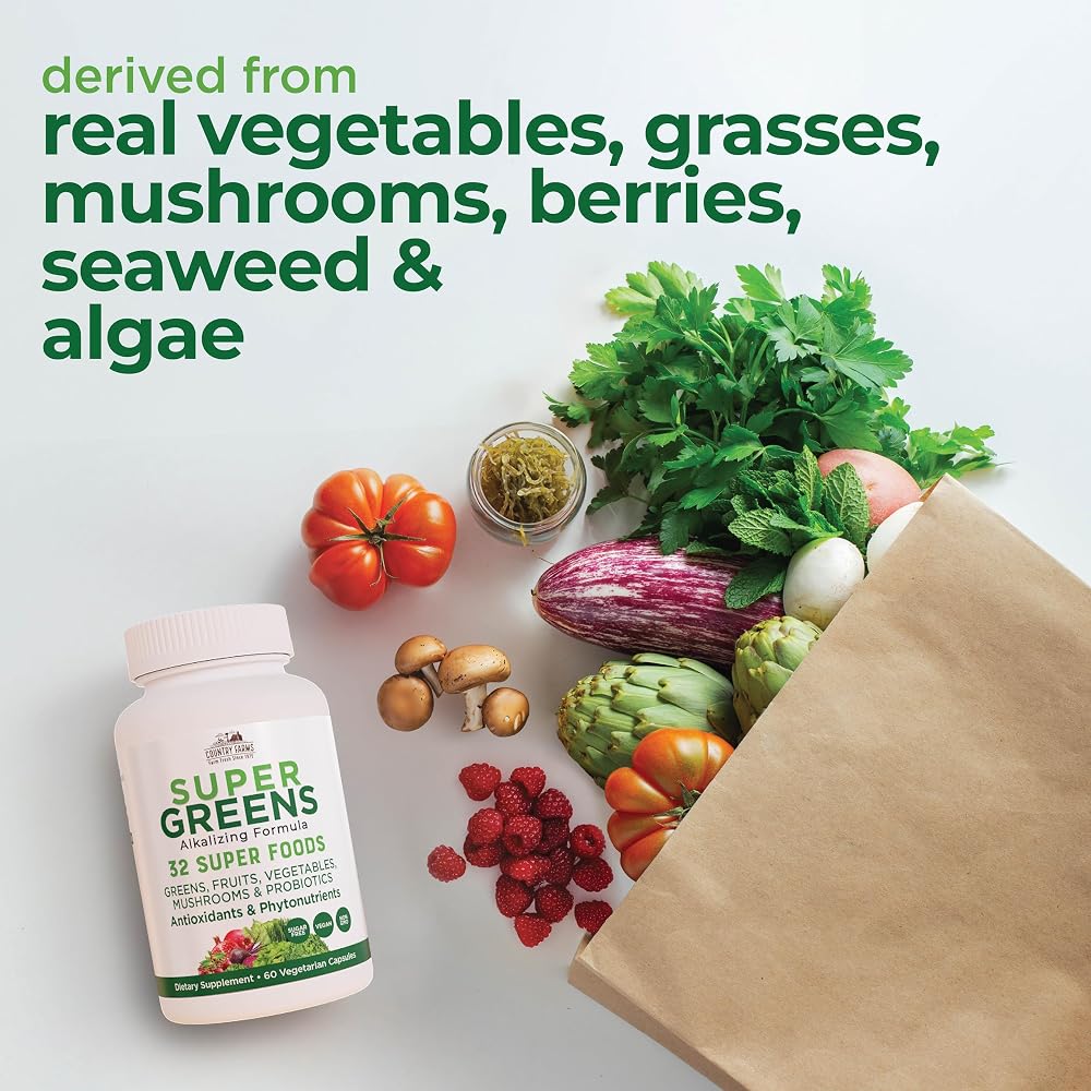 Country Farms Super Greens Vegicaps Whole Food Supplement - 120 Count - image 3