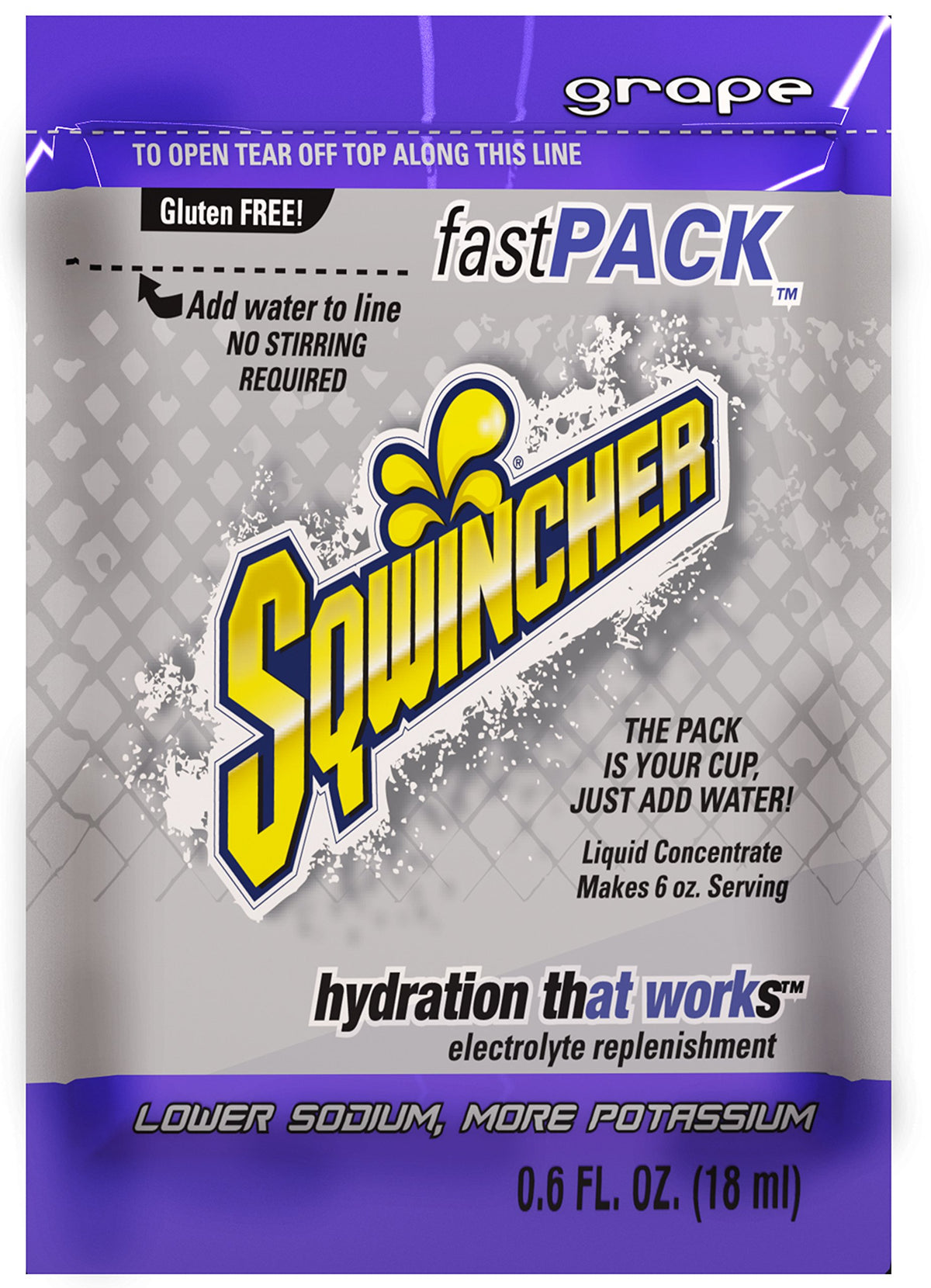 Sqwincher Fast Pack Liquid Concentrate Electrolyte Replacement - 50 Packets