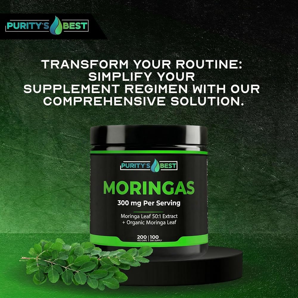 Purity's Best Moringa 50:1 Extract 300 mg - 200 Vegetarian Capsules - image 6