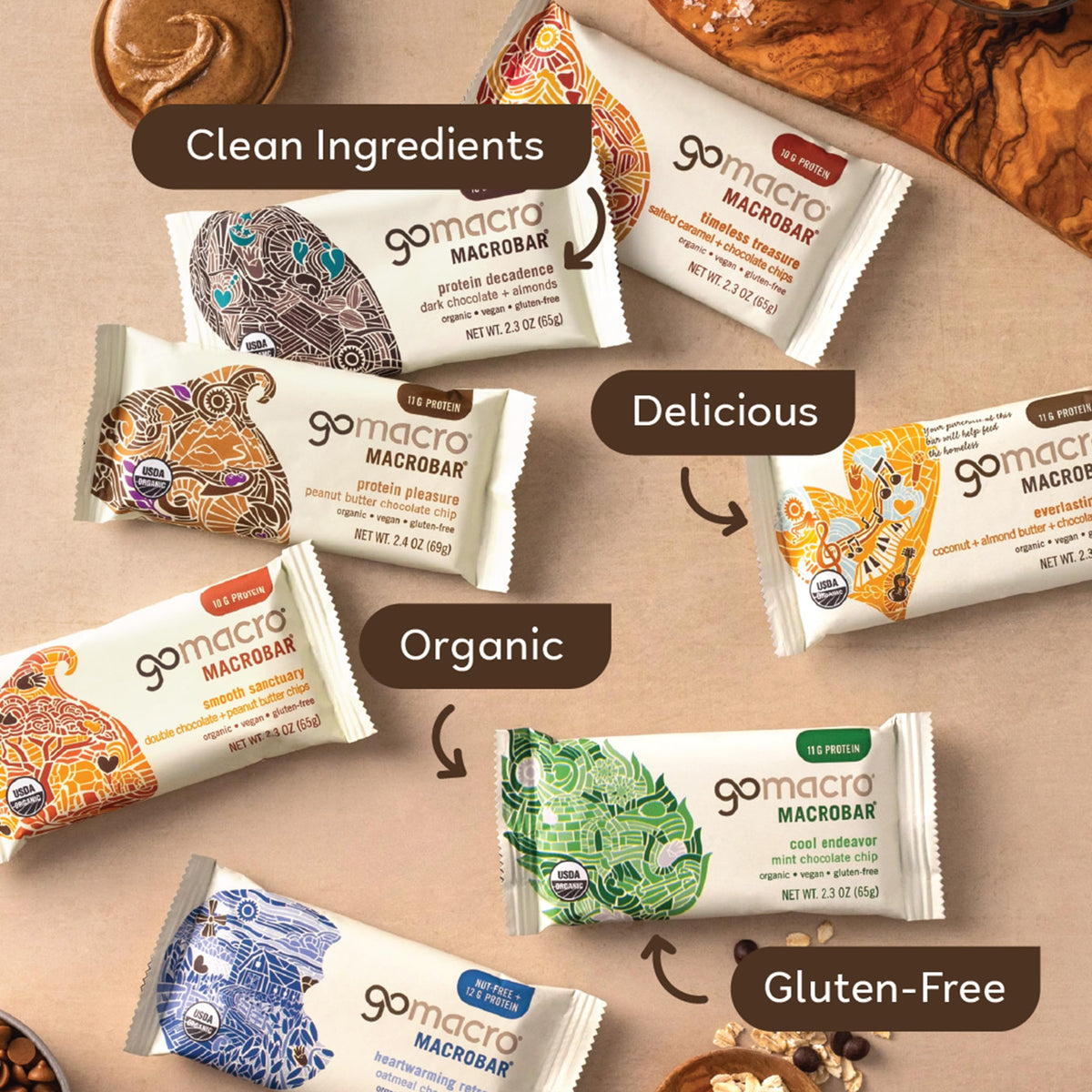 GoMacro MacroBar Organic Vegan Protein Bars