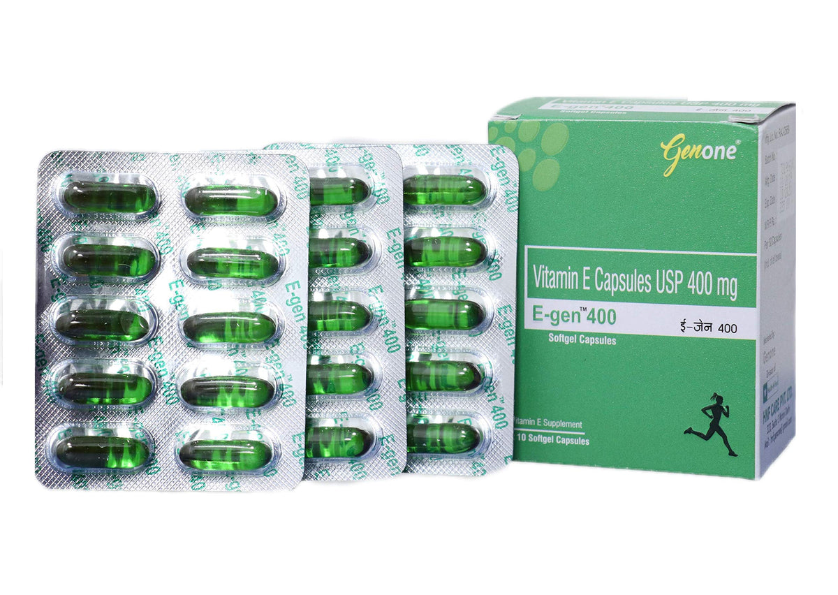 GENONE E-Gen 400 Vitamin E Capsules for Skin and Hair - 30 Capsules