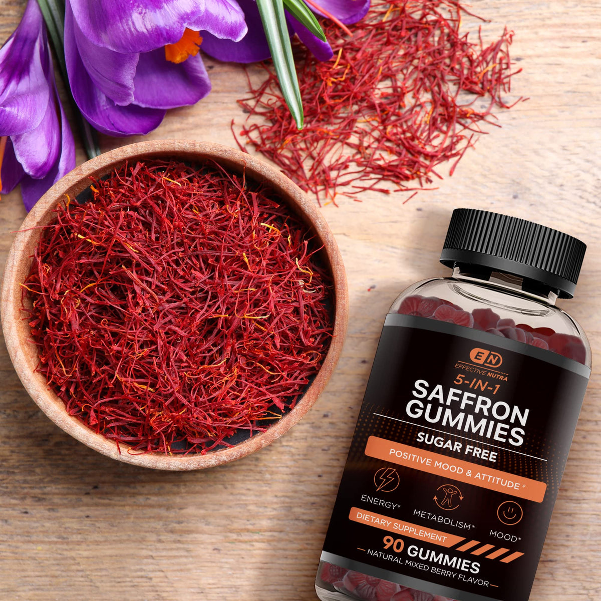 Effective Nutra Saffron Gummies for Mood Support - 90 Count - image 6