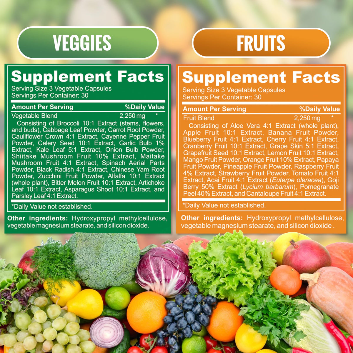 The Vitamin Kitchen Fruit and Veggie Supplements - 180 Capsules - image 2