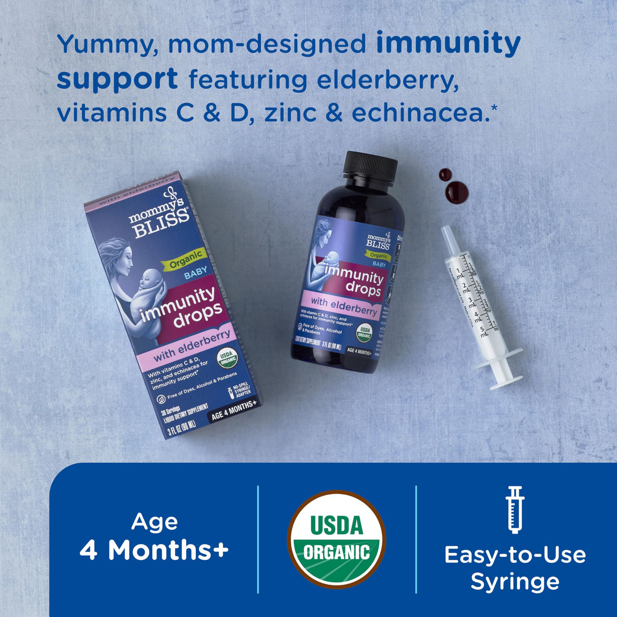 Mommy's Bliss Organic Baby Elderberry Drops Immune Support - 3 Fl Oz - image 2