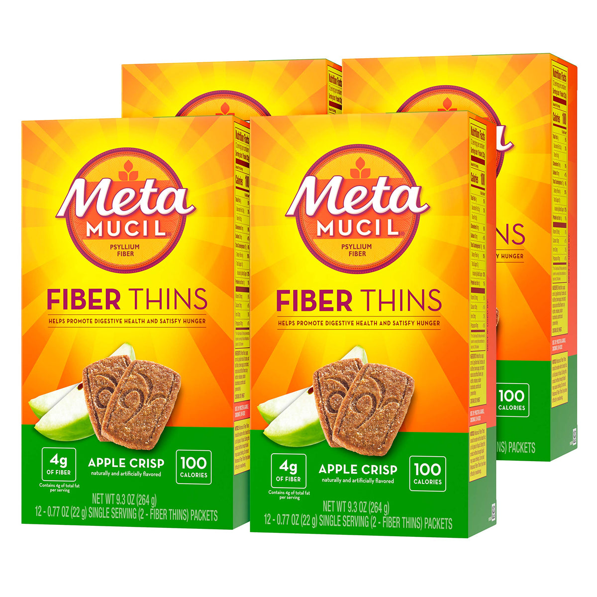 Metamucil Apple Crisp Fiber Thins Dietary Supplement - 48 Count