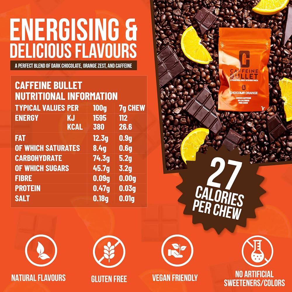 Caffeine Bullet Energy Gummies - Chocolate Orange Chews: 100mg - image 7