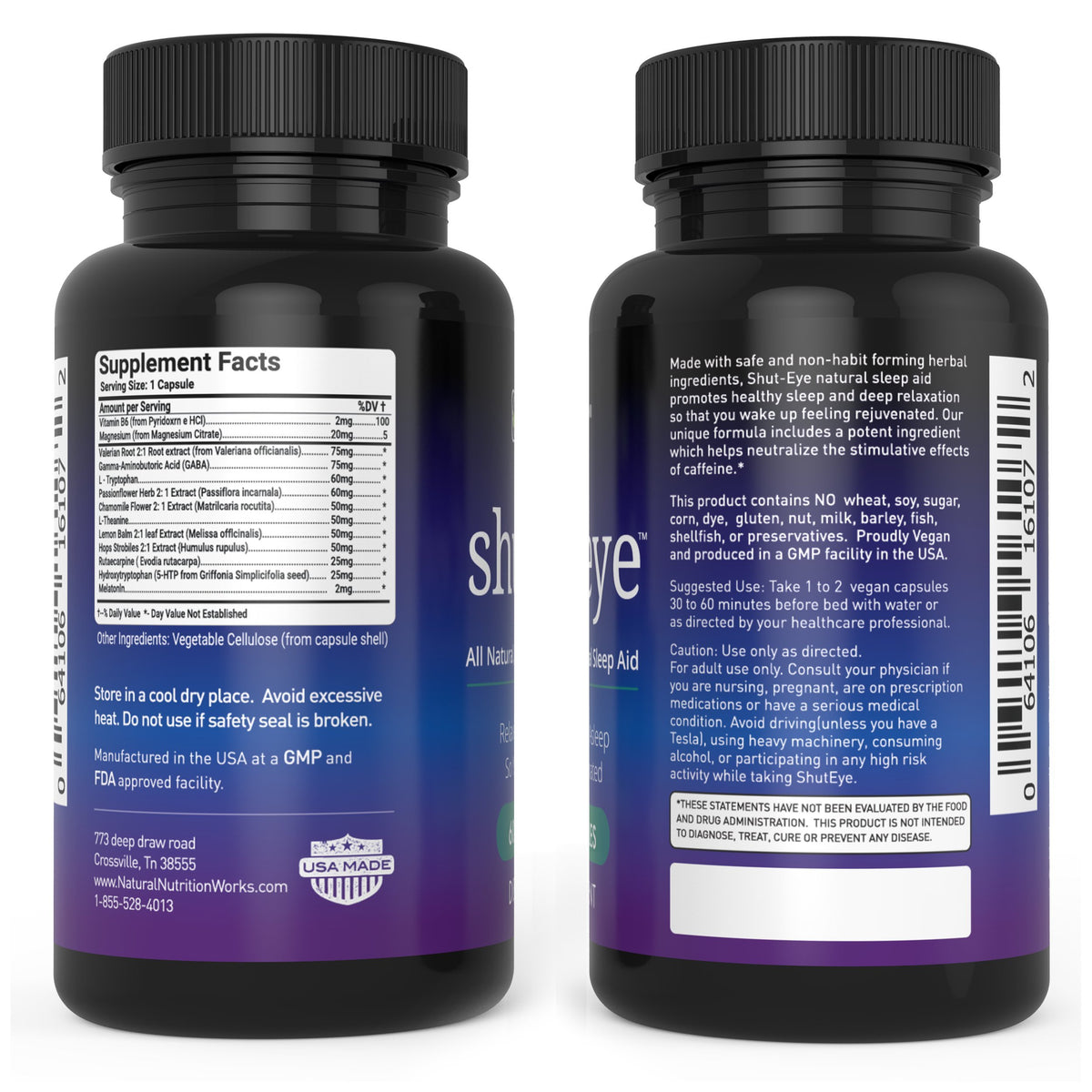 Natural Nutrition Works Shut Eye Sleep Aid with Rutacarpine - 60 Capsules - image 3