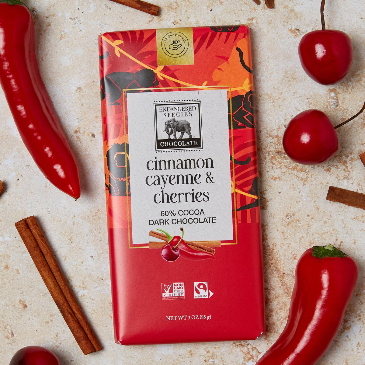 Endangered Species Dark Chocolate Cinnamon Cherry Bar - 12 Pack - image 7