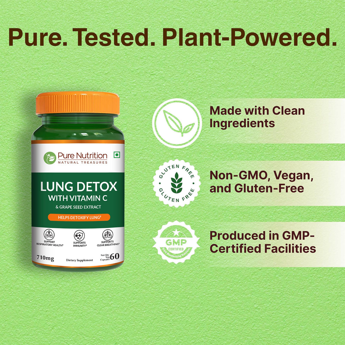 Pure Nutrition Lung Health Supplement Herbal Support - 60 Capsules - image 5