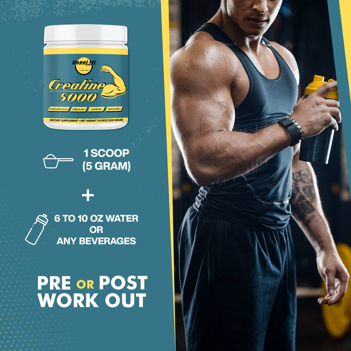 Happi Mi Nutrition Micronized Creatine Monohydrate Powder - 300g - image 5