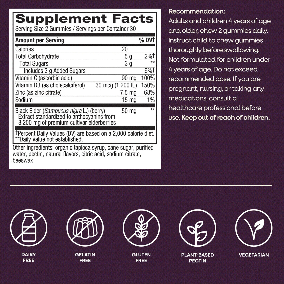 Nature's Way Sambucus Elderberry Gummies Immune Support - 60 Gummies - image 7