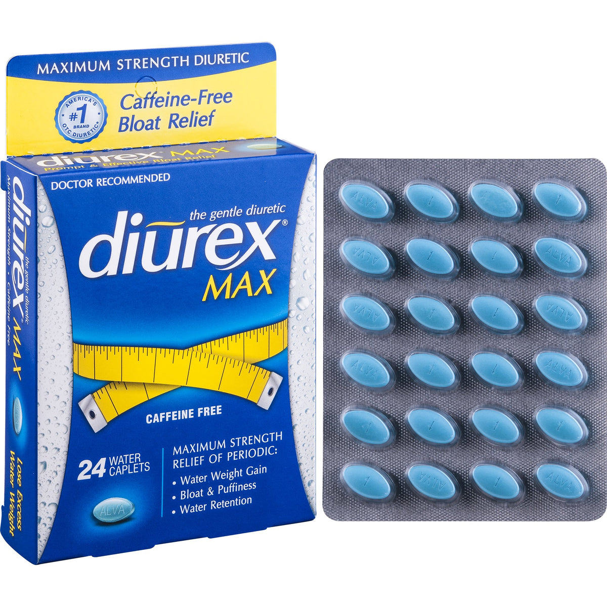 Diurex Max Water Caplets Caffeine Free - 48 Caplets - image 2