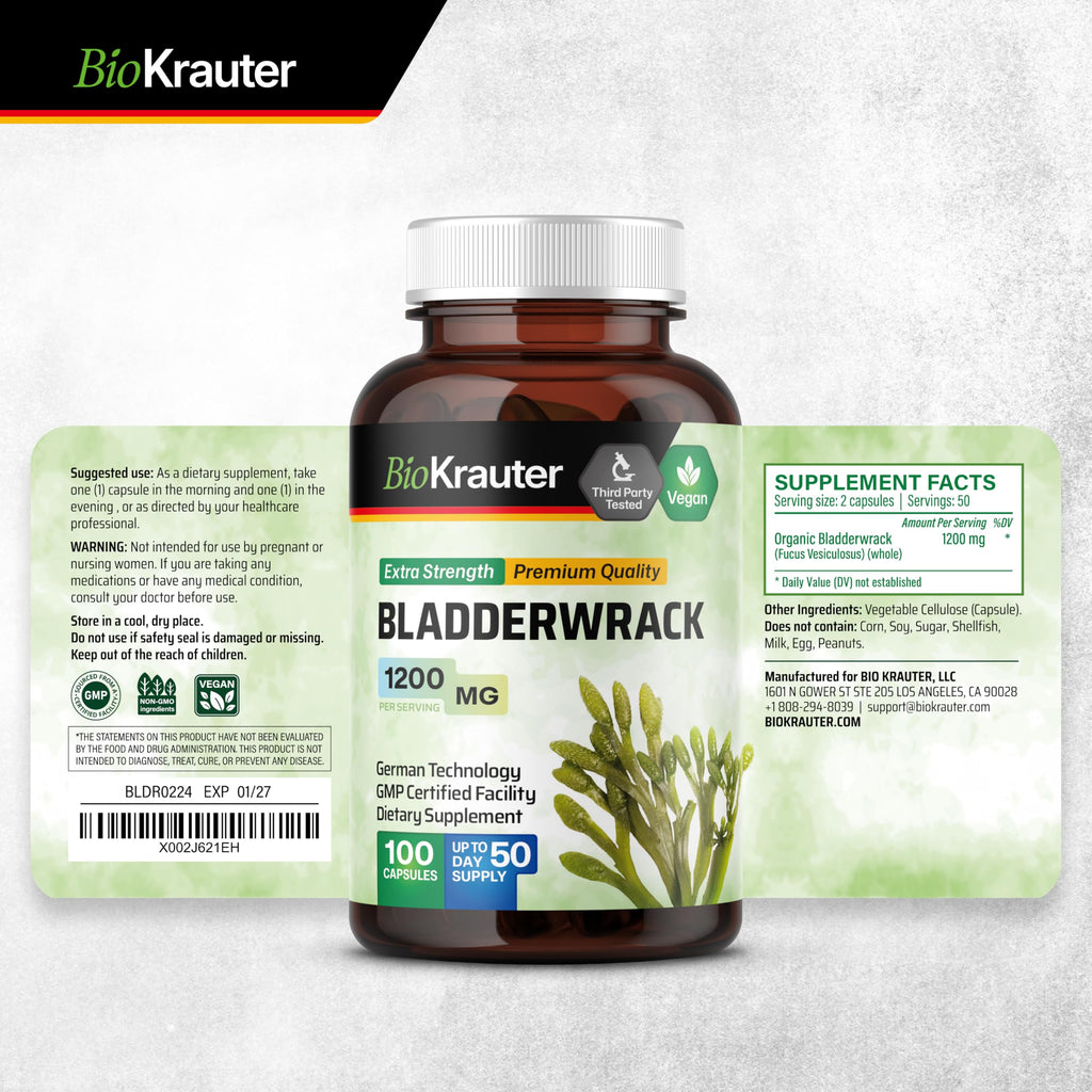 BIO KRAUTER Bladderwrack Iodine Supplement - 100 Capsules - image 8