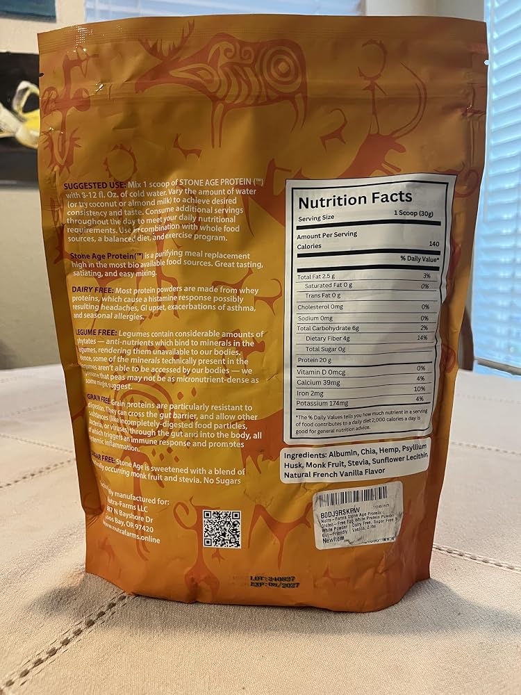 Nutra-Farms Stone Age Protein Egg White Powder Vanilla - 2 lbs - image 4