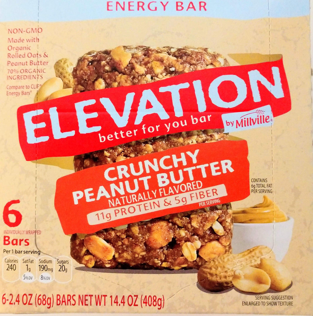 Millville Elevation Crunchy Peanut Butter Energy Bars - 6 Pack