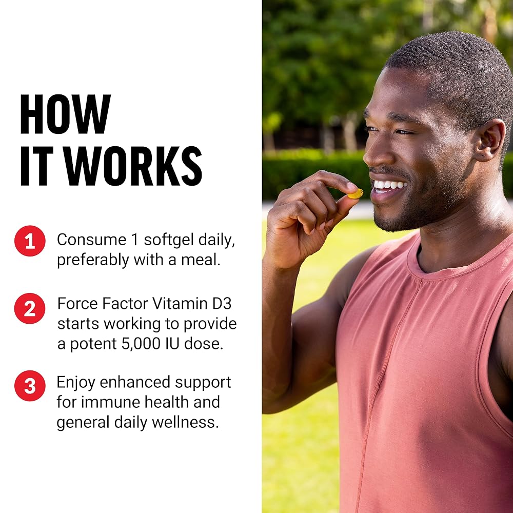 Force Factor Vitamin D3 5000 IU Softgels - 120 Softgels - image 4