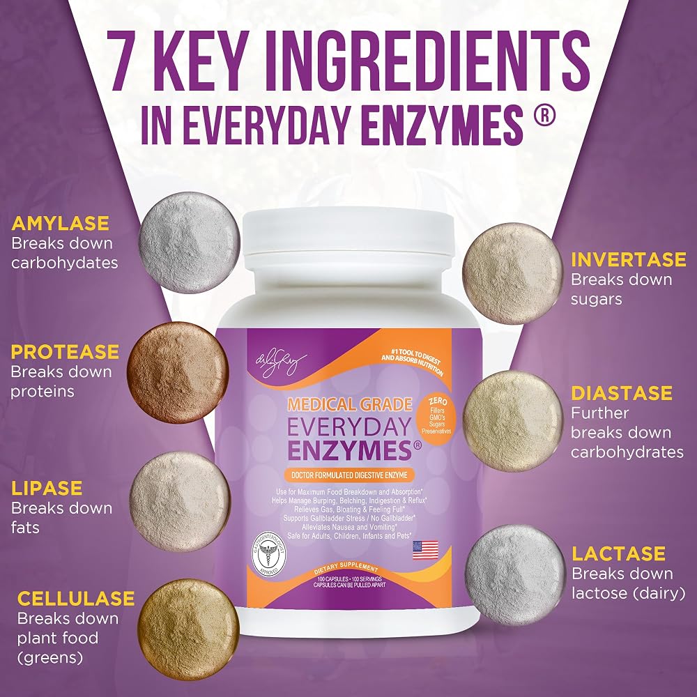Dr. Liz Cruz Everyday Enzymes Digestion Supplement - 100 Vegetarian Capsules - image 4