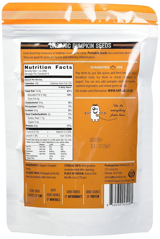KARMALIZE.ME Organic Raw Pepitas - 6 Ounces - image 2