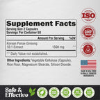 NUTRAHARMONY Panax Ginseng 1500mg Energy & Focus - 120 Capsules - image 6