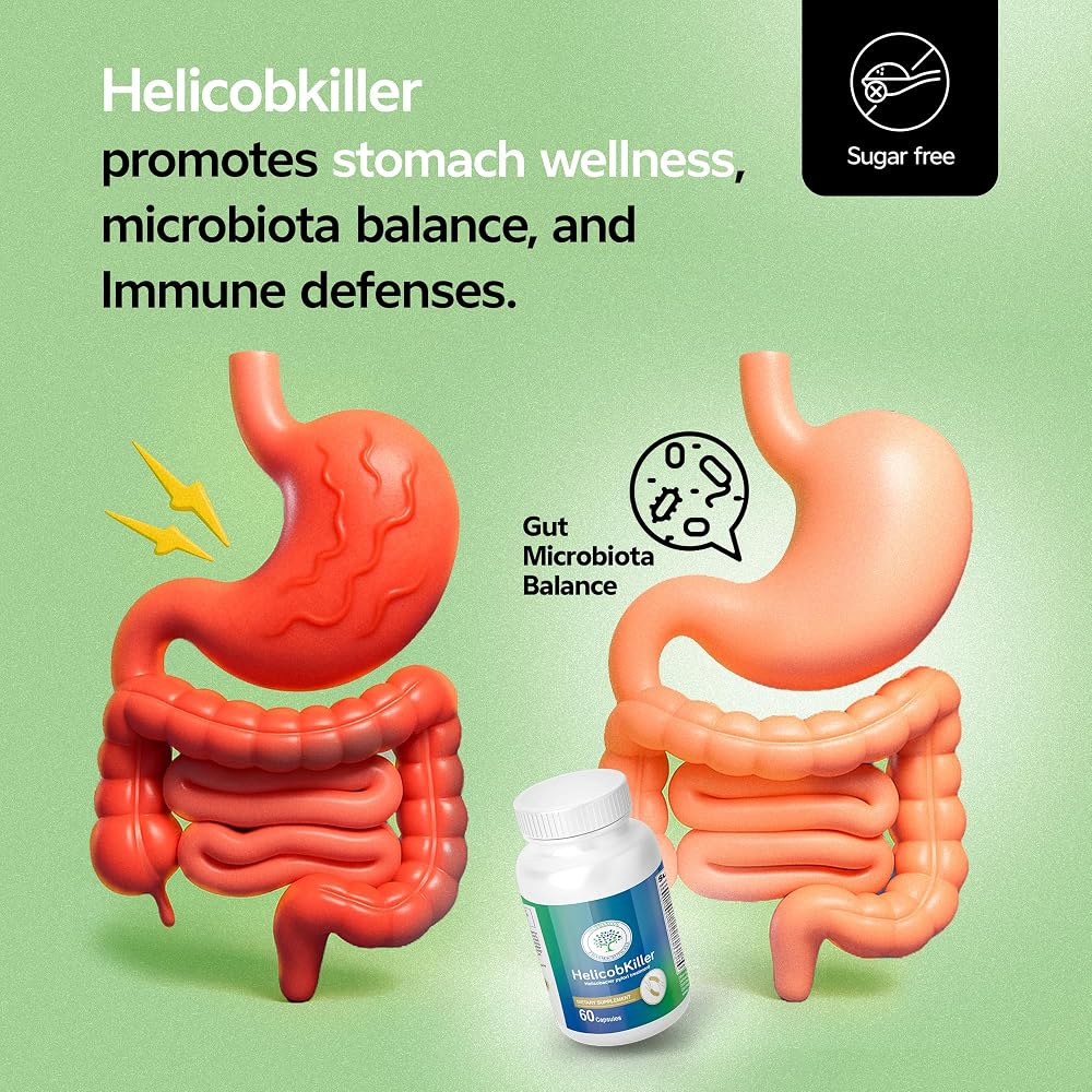 Nutraxcol Pharmaceuticals HELICOBKILLER Digestive Support - 60 Capsules - image 7