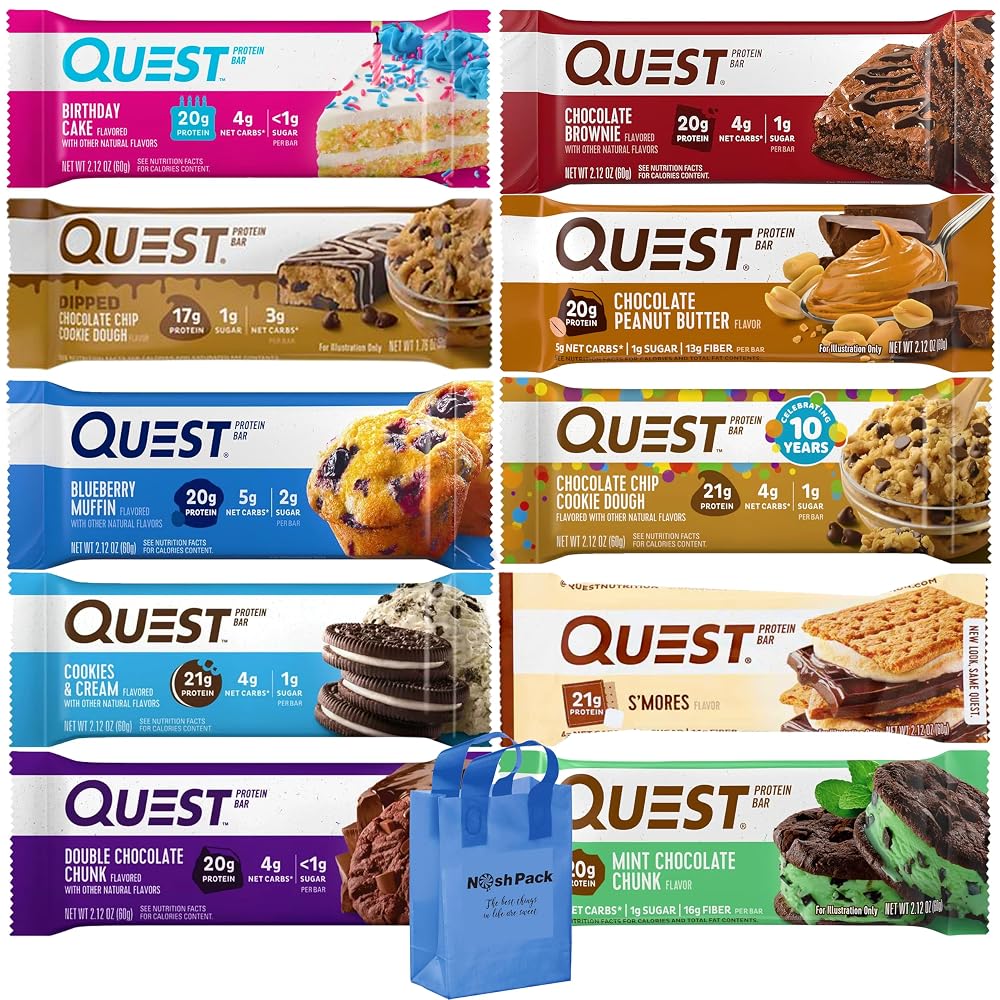 NOSH PACK Quest Protein Bars Variety Pack - 10 Bars