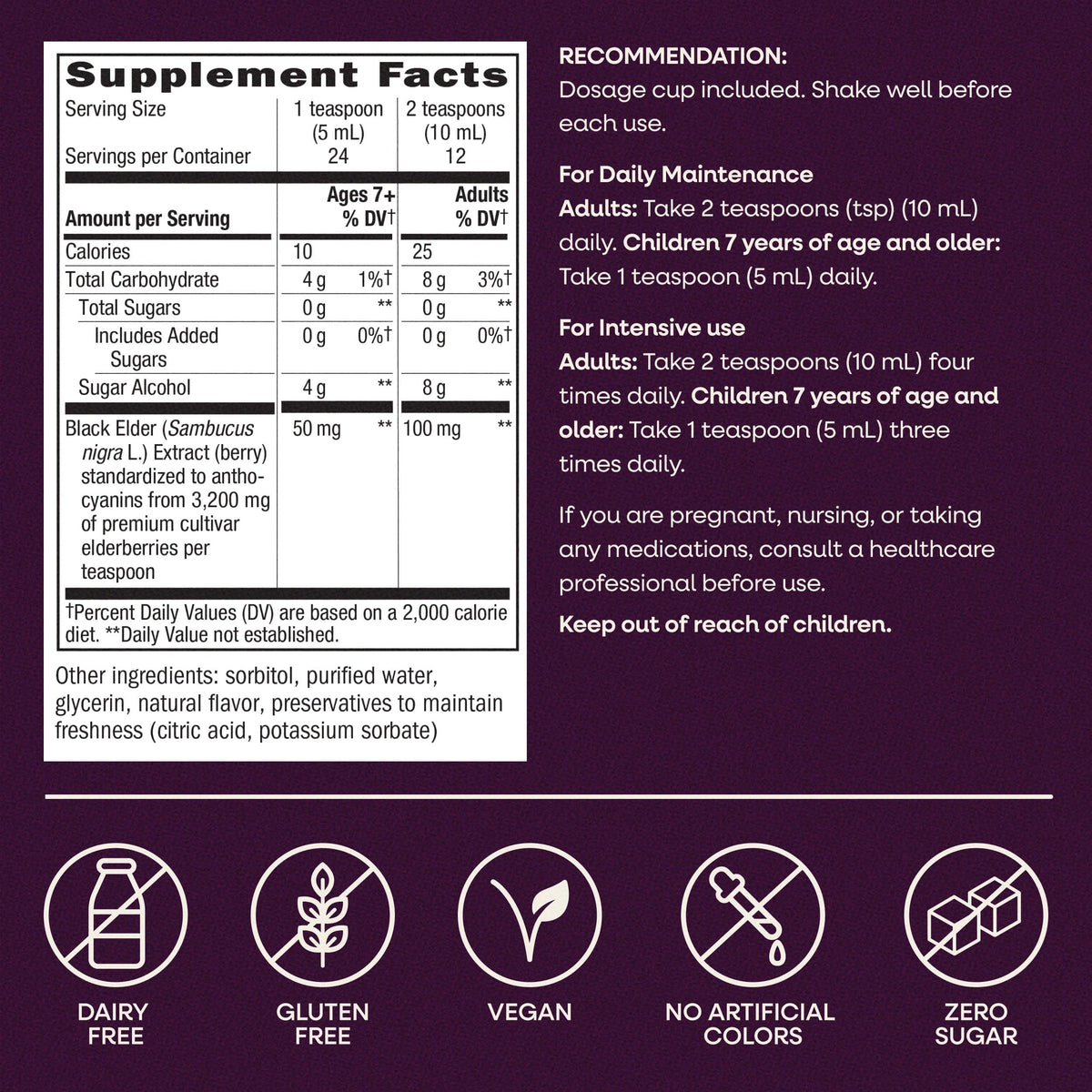 Nature's Way Sambucus Zero Sugar Traditional Immune Syrup