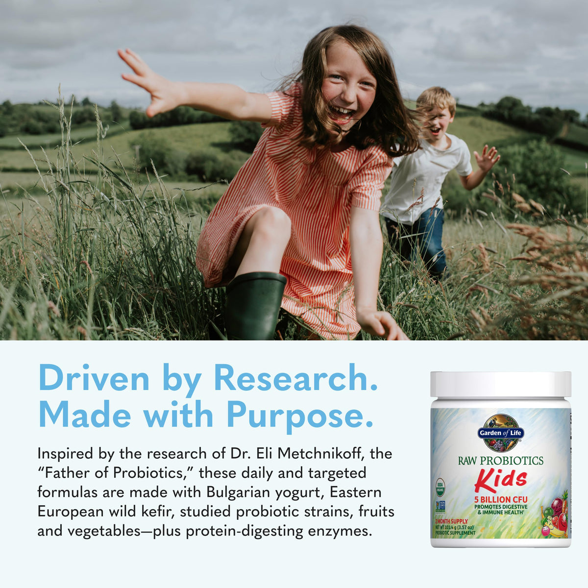 Garden of Life Raw Probiotics Kids Powder Banana Flavor - 60 Servings - image 6