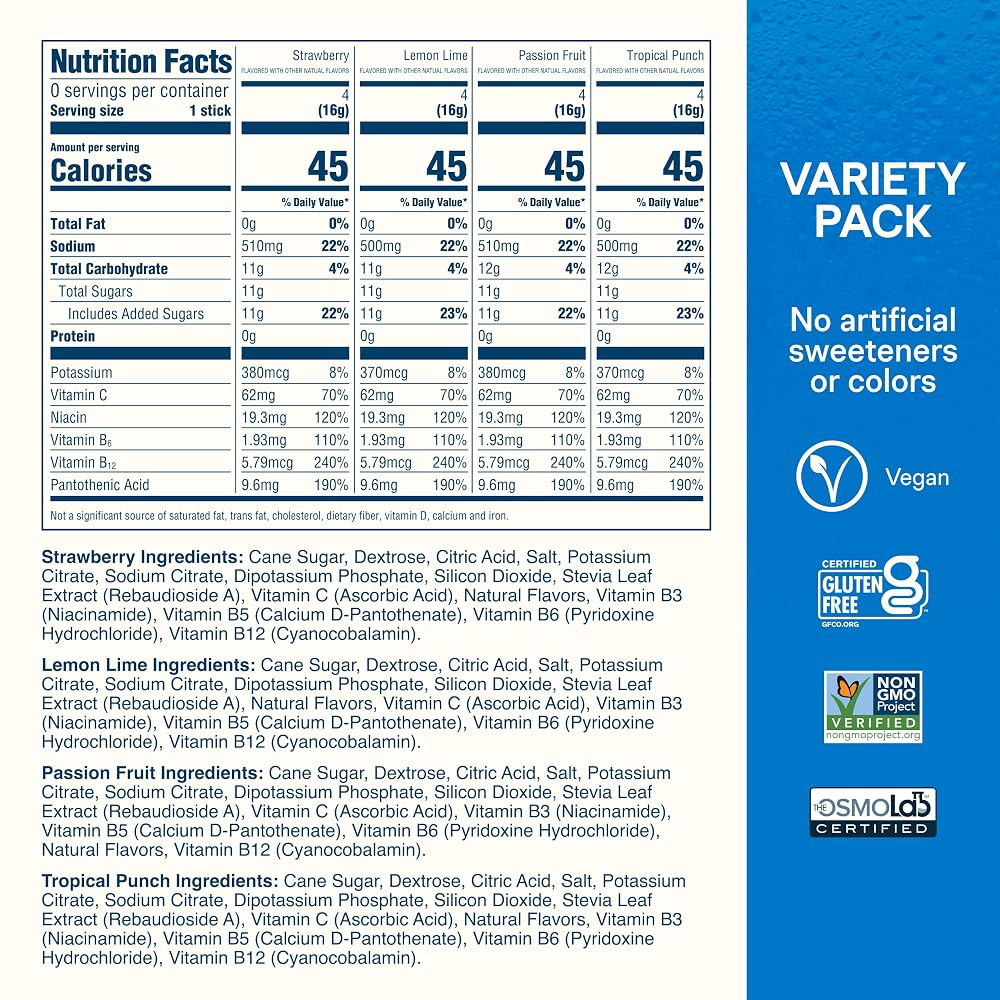 Liquid I.V. Hydration Electrolytes, Variety Packs
