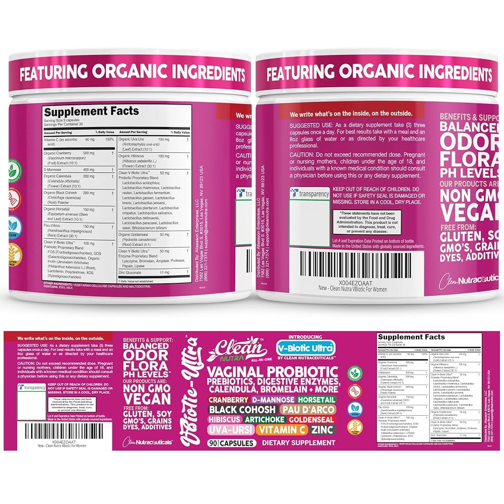 Clean Nutraceuticals Vaginal Probiotics with Digestive Enzymes - 90 Capsules - image 8
