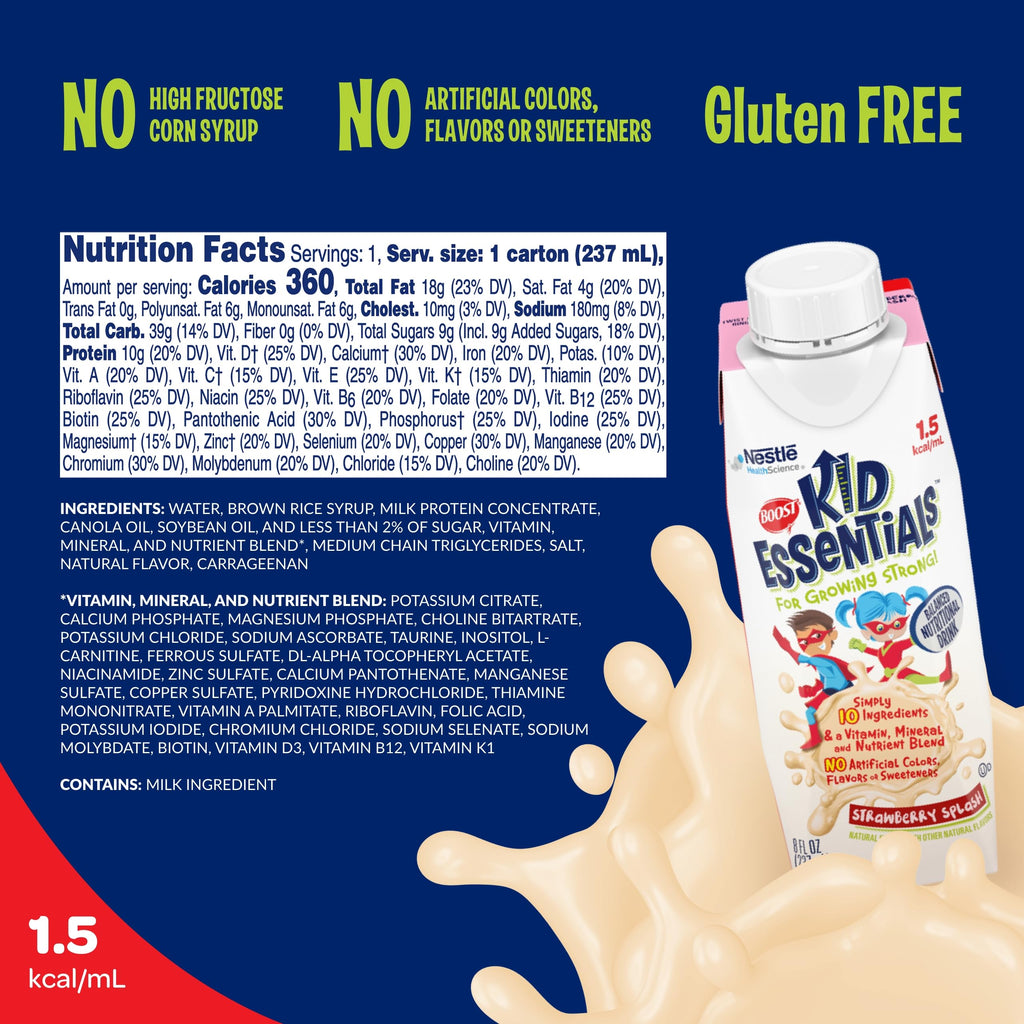 BOOST KID ESSENTIALS 1.5, 8 Fl oz (Pack of 24)