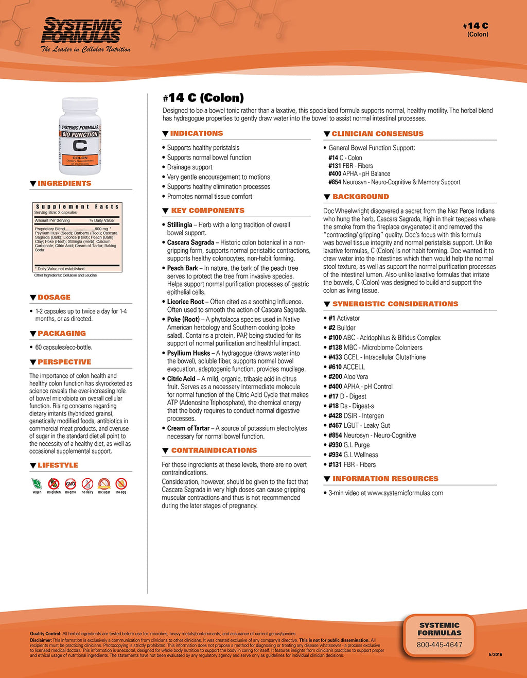 Systemic Formulas Bio Function C Colon #14 - 60 Capsules - image 3