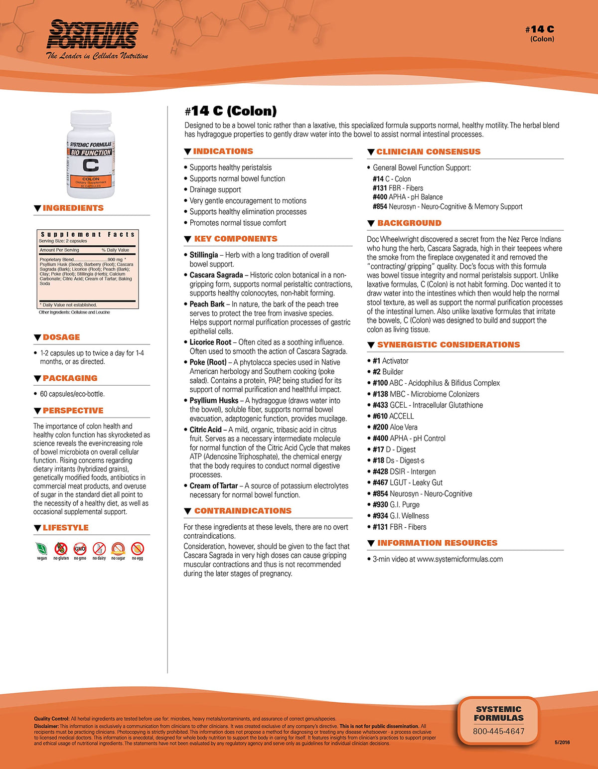 Systemic Formulas Bio Function C Colon #14 - 60 Capsules - image 3