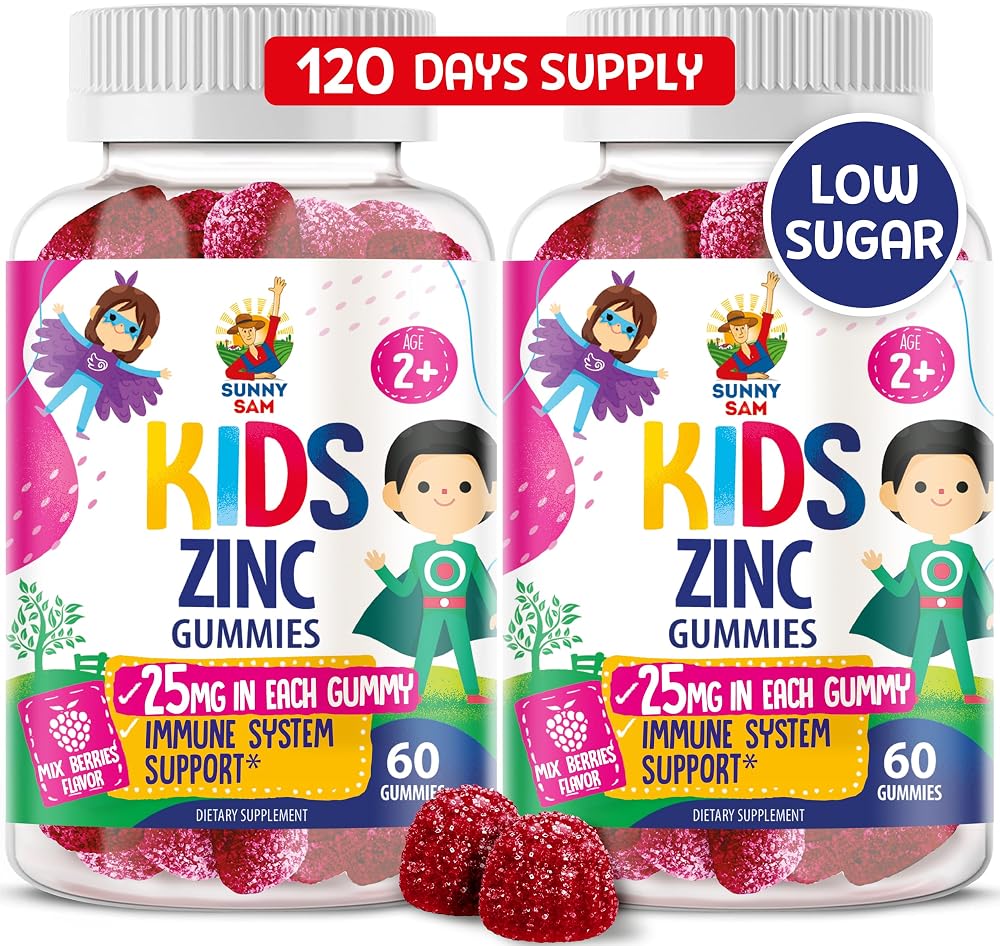 SUNNY SAM Zinc Gummies for Kids & Adults - Zinc Chewable Gummy