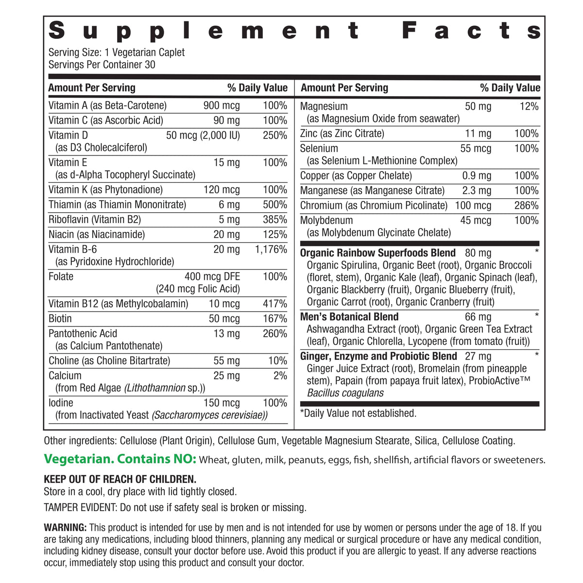 Rainbow Light Multivitamin for Men