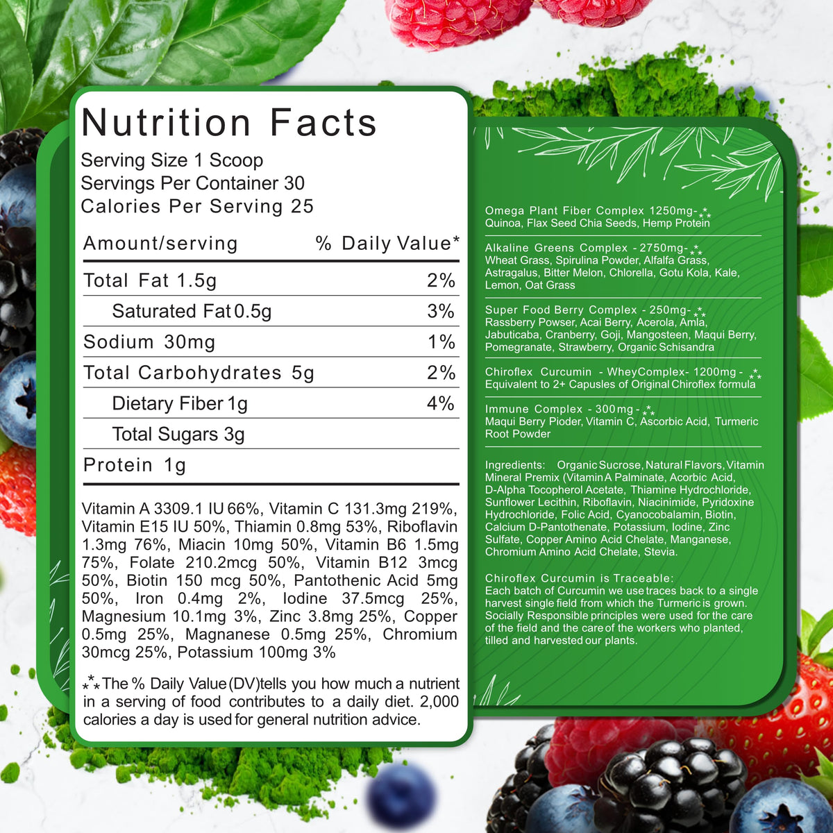 Total Tea Green Powder for Energy & Digestive Health - 30 Servings - image 3