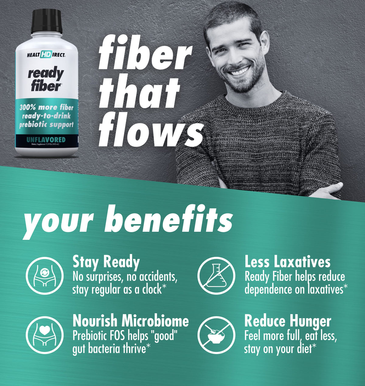 HEALTH DIRECT Ready Fiber Prebiotic Liquid Fiber - 15 Fl Oz - image 5