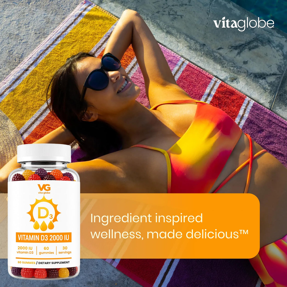 VITA GLOBE Vitamin D3 Gummies 2000 IU with Zinc & Echinacea - 120 Count - image 6