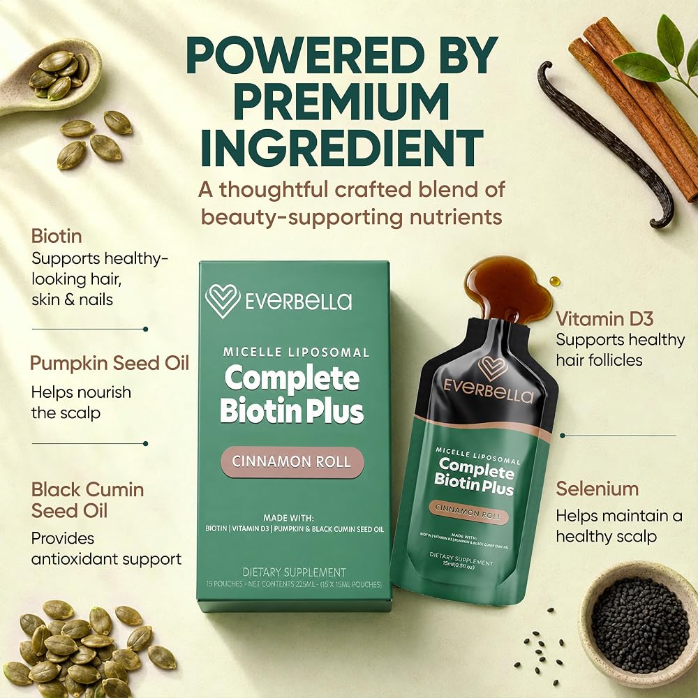 EVERBELLA Complete Biotin Plus Liposomal Liquid - 15-Day Supply - image 3