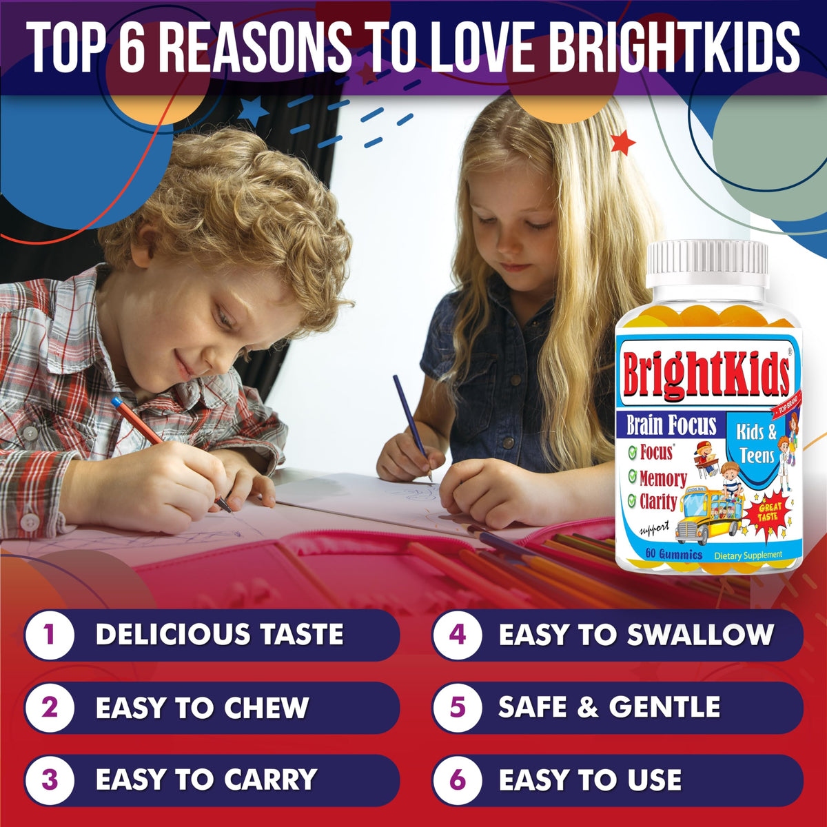 BrightKids Focus Gummies for Kids & Teens – 60 Count - image 3
