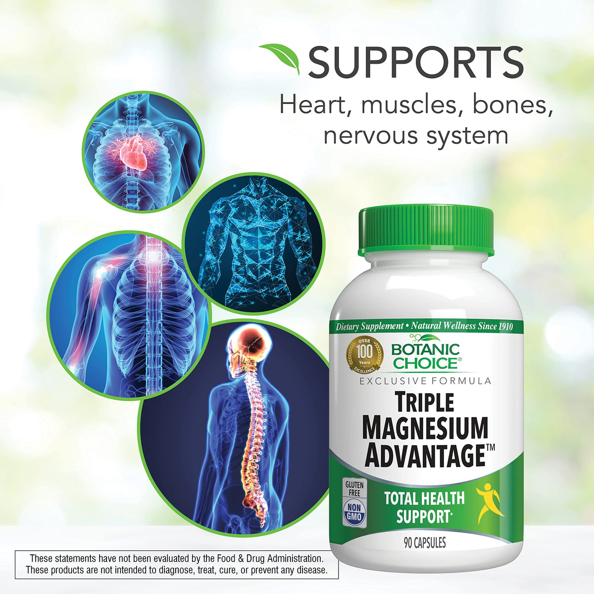 Botanic Choice Triple Magnesium Advantage - 90 Capsules - image 3