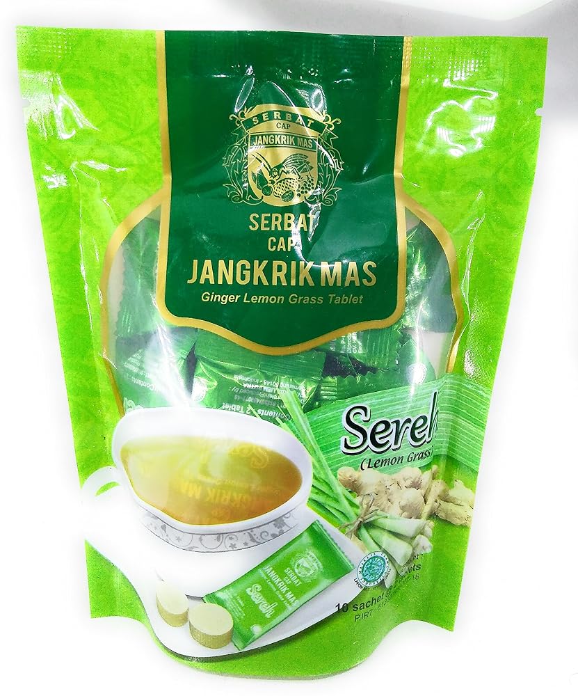Cap Jangkrik Mas Ginger Lemongrass Tablets - 10 Sachets