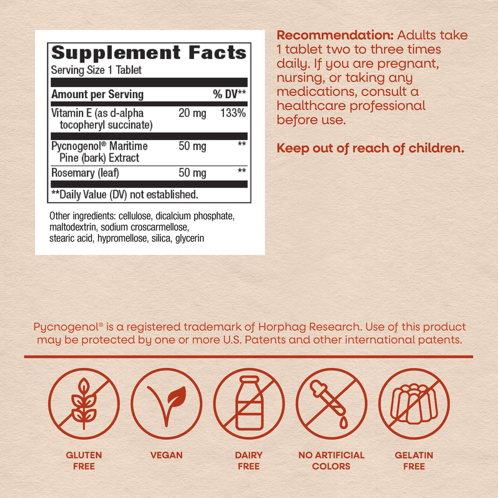 Nature's Way Pycnogenol 50mg Circulation Support - 30 Tablets - image 6
