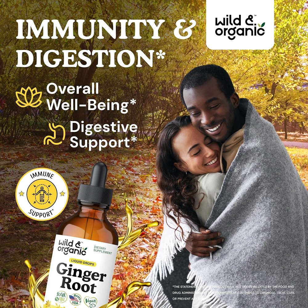 Wild & Organic Ginger Root Extract Drops Immune Support - 4 fl oz - image 2